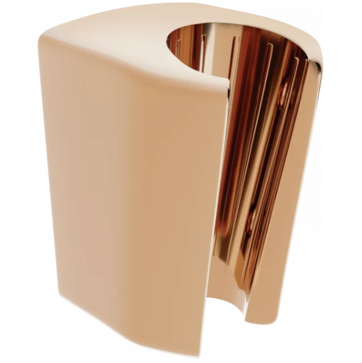 Dusjgrepene, metallisk gullfarget grep med avrundede kanter og åpning i front med høyglans overflate.