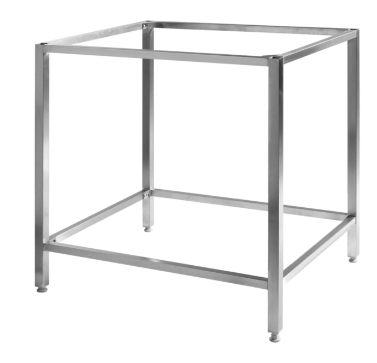 Underlag for Pizzaovner, rektangulært stativ i rustfritt stål med fire ben og åpne sider i moderne design.