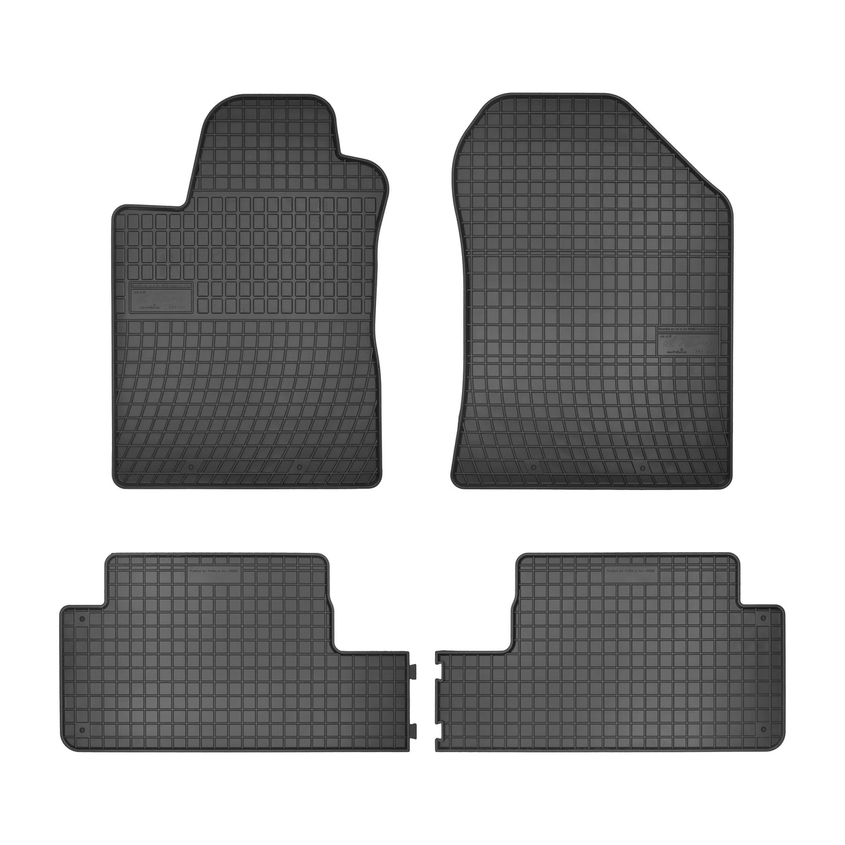 Frogum gummimatter til Toyota Corolla Verso II (2004-2009) – svart, vanntette, 4 stk. sett med 1 cm sidekant