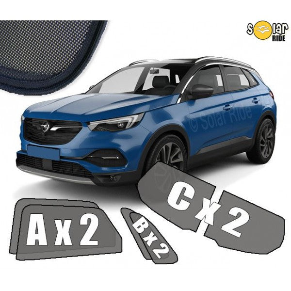 Sr solskjerm i akryl til Opel Grandland X med enkel montering og vindavvisende funksjon