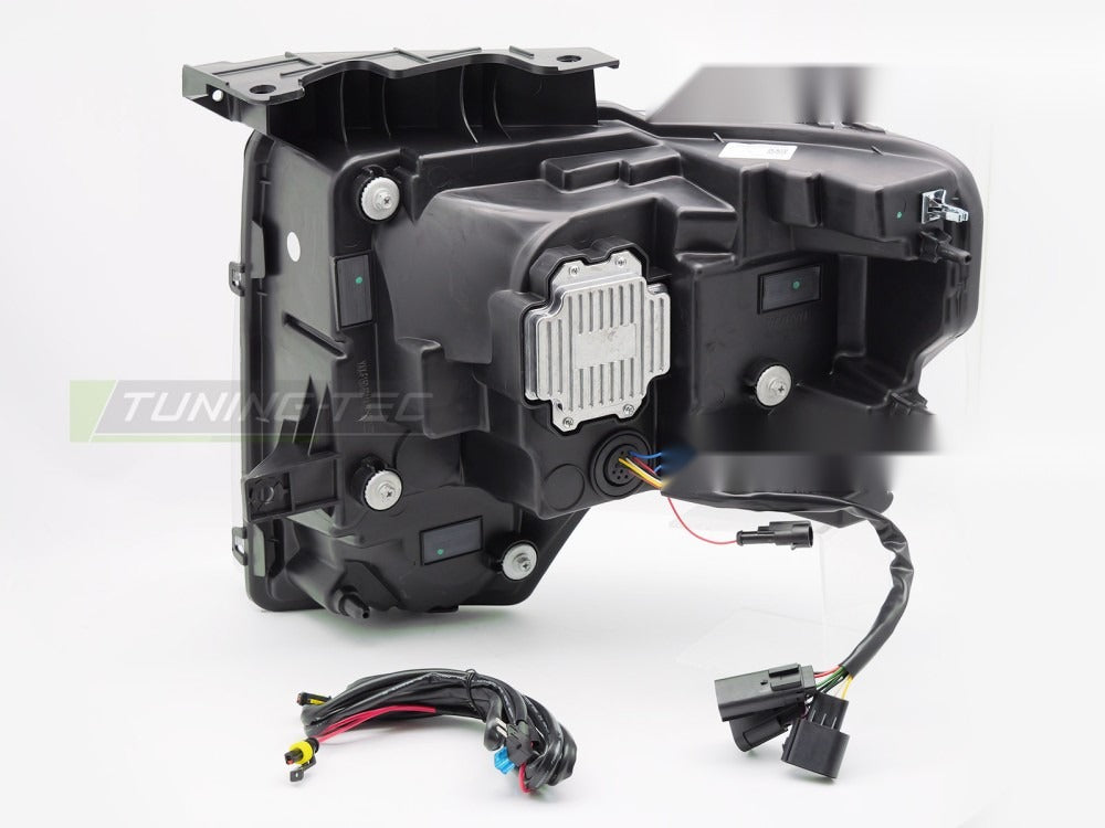 Frontlykter Ford F150 MK12 08-14 med festedetaljer og kontakter.