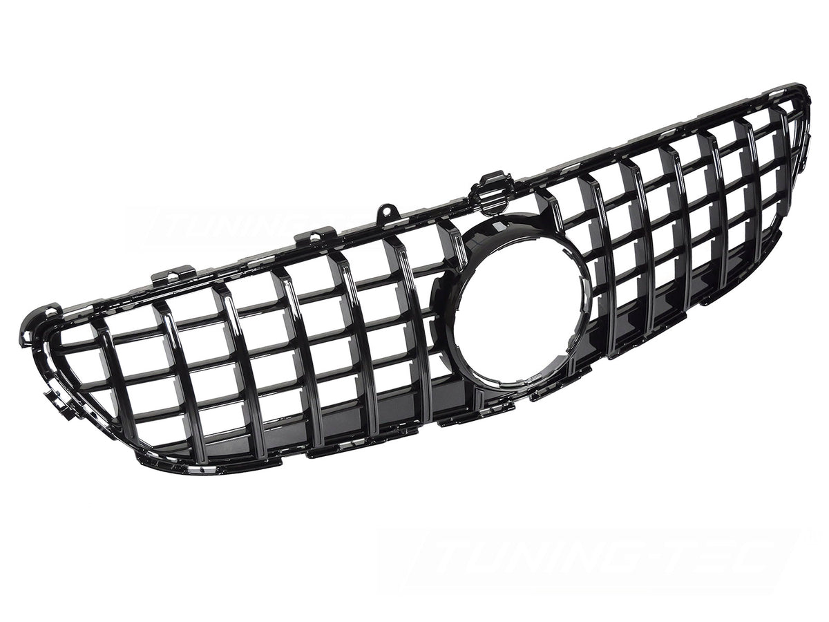 Grill Sport Blank Sort til Mercedes CLS C218 14-18 sett rett forfra på hvit bakgrunn.