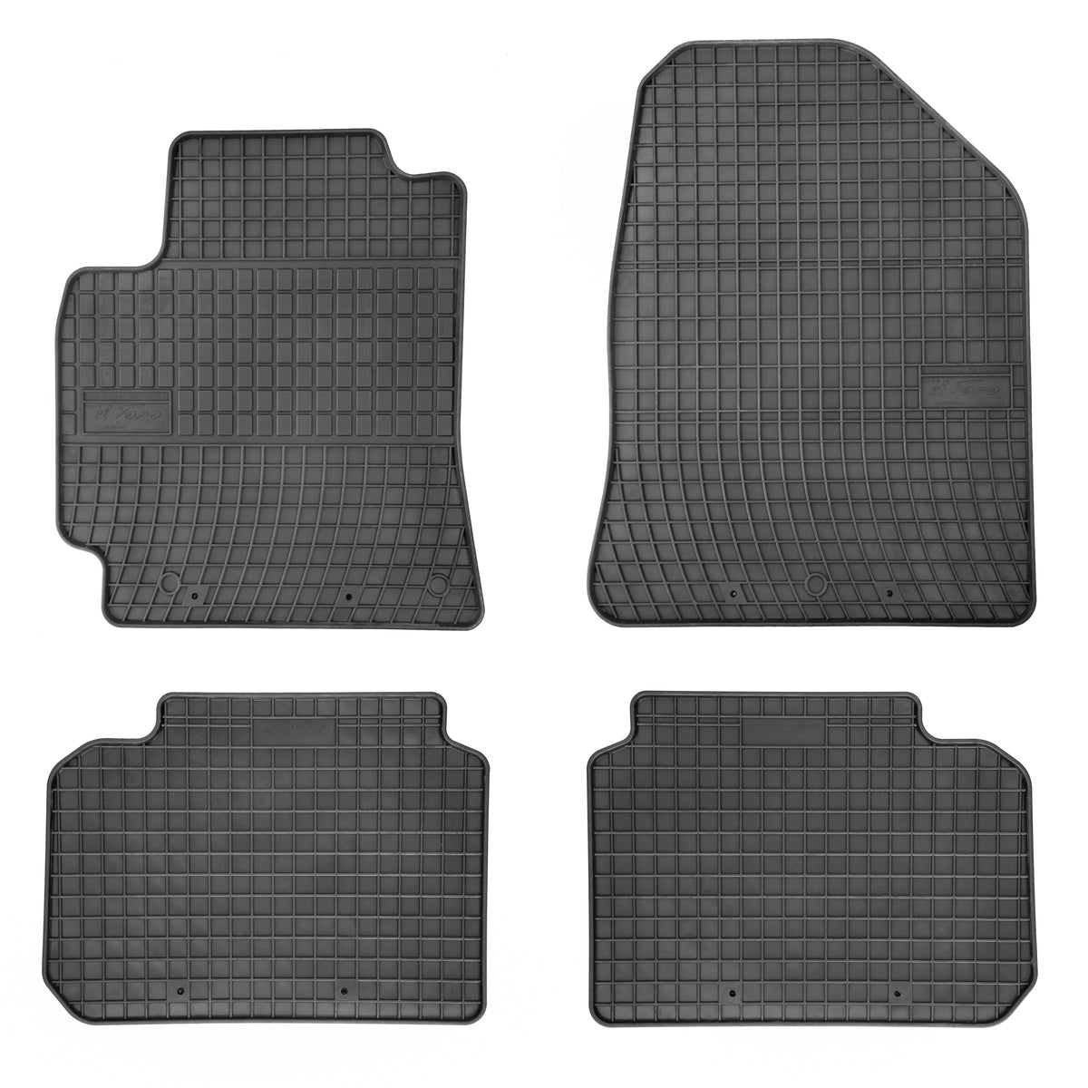 Frogum gummimatter til Hyundai Elantra VI (2016-) – svart/anthracite, 4-delers sett med 1 cm sidekant
