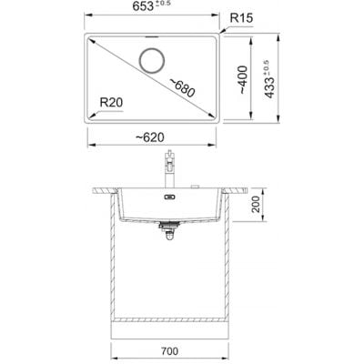 Måltegning Franke Maris MRG 110-62 – mål 620x400 mm