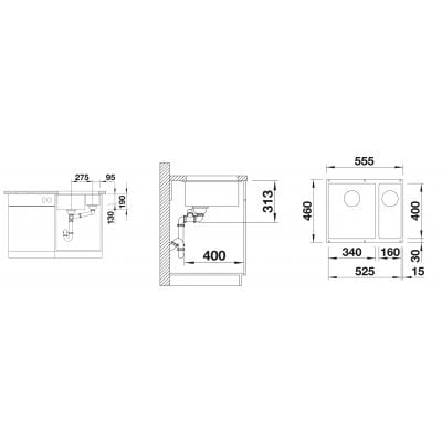 Måltegning Blanco Subline 340/160-U – mål 525x400 mm