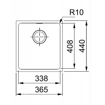 Måltegning Franke Sirius SID 110-34 – mål 440x365 mm