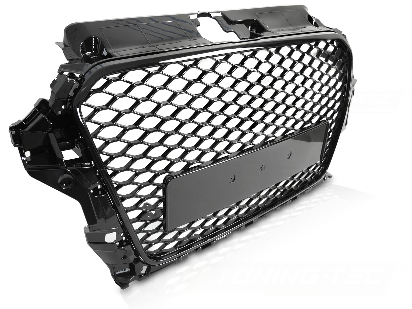 Grill Audi A3 8V 2012-2016 glans svart PDC - GRAUD6