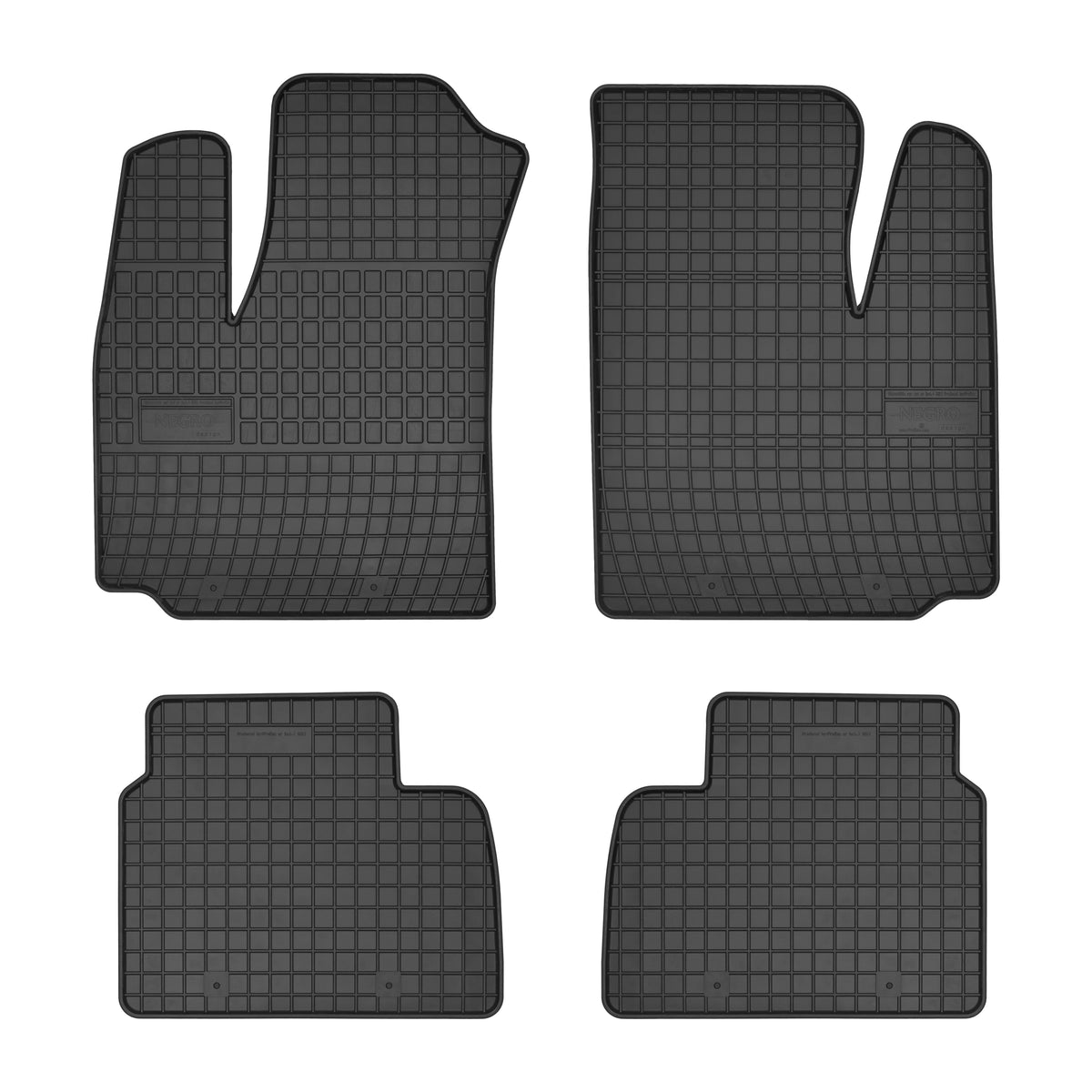 Frogum gummimatter til Fiat Doblo I 5 persons (2001-2008) – svart, 4 stk, vanntette med 1 cm sidekant