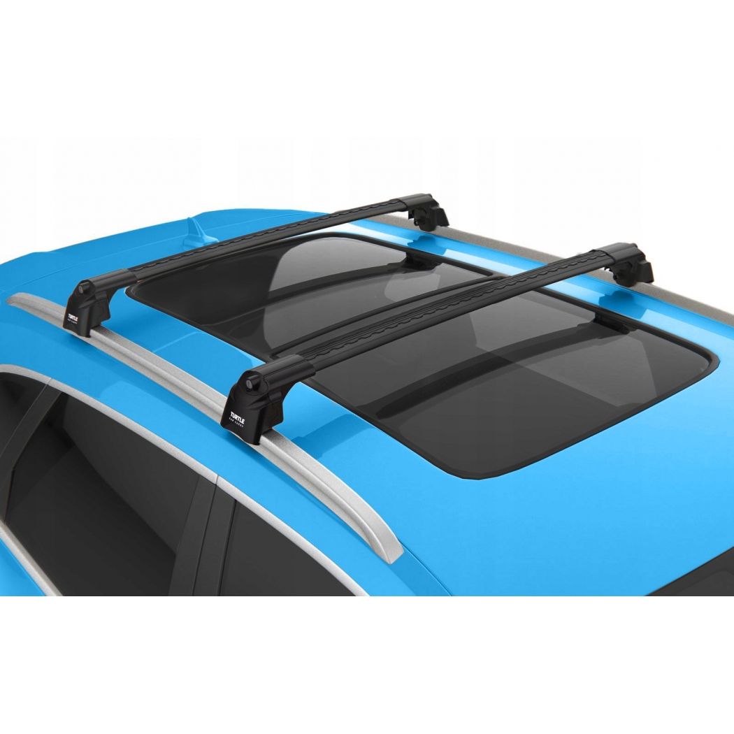 Takstativ Turtle Air2 Roof Rack Black til Kia Niro I med flushrails, svart, aerodynamisk design