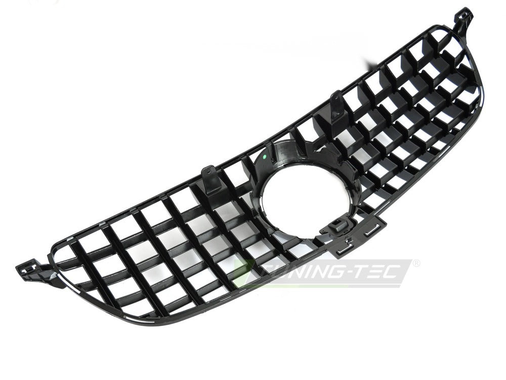 Grill Mercedes GLE W166 15-19 blank sort med festedetaljer på baksiden.