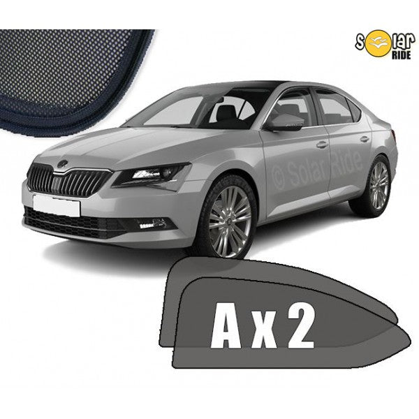 Sr solskjerm i akryl til Skoda Superb Liftback III med enkel montering og vindavvisende funksjon
