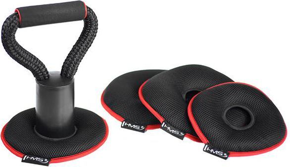 Styrketrening Hjemme med sort og rød kettlebell, utskiftbare myke vektskiver og solid flettet håndtak, forfra.