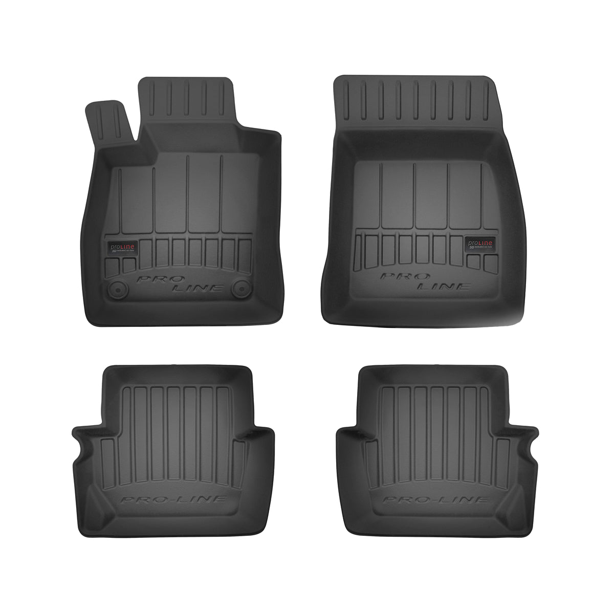 Frogum 3D Premium gulvmatter til Ford Fiesta Mk7 2016-2023 – TPE, svart, 4 stk, 60 mm kant