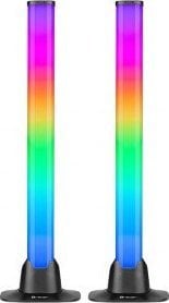 Tredemølle skrivebordslampe RGB Smart Desk 10 w med regnbuefargede lyssøyler, sett forfra.