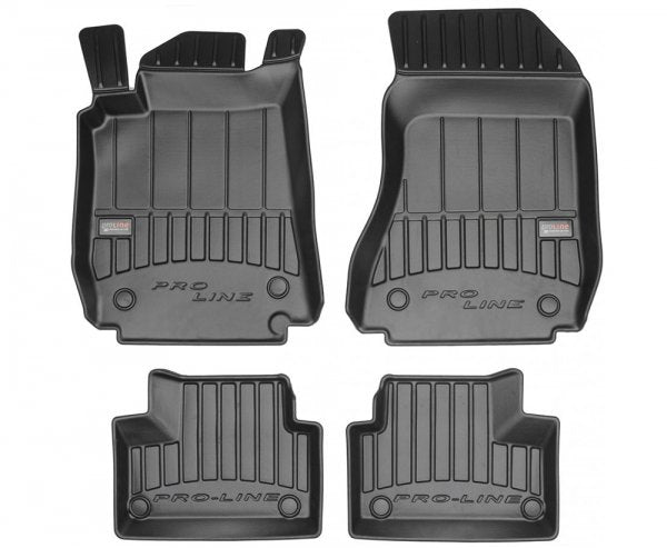 Frogum 3D Premium gulvmatter i TPE til Alfa Romeo 159 2005-2011 – svart sett med 4 matter og høy sidekant