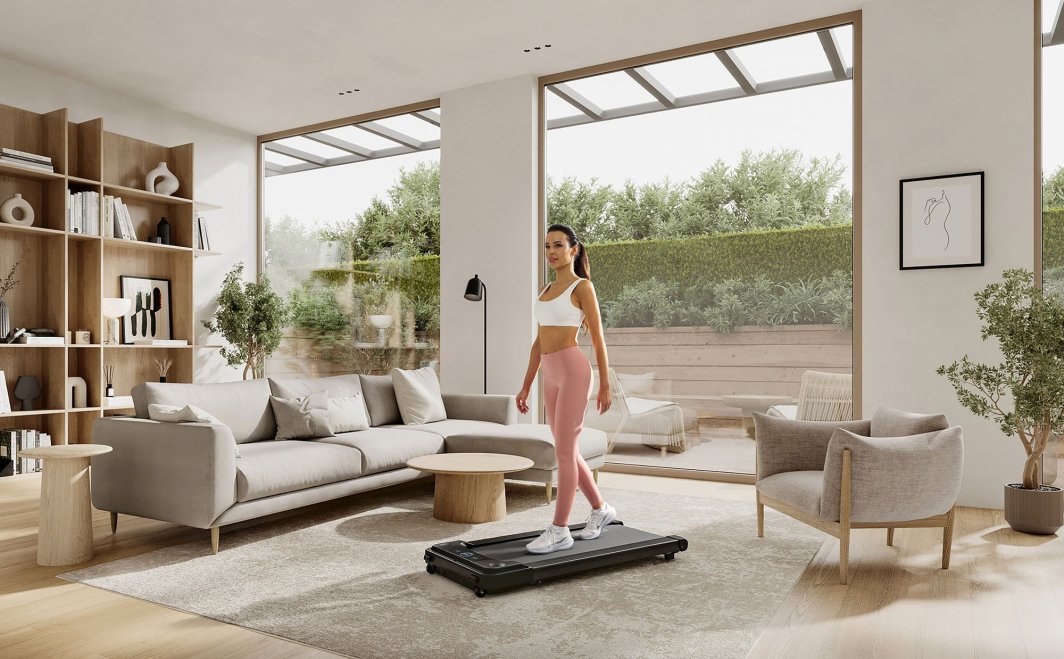 Tredemølle For Gange 123x55x13cm Med Bluetooth Og LED Zipro Yougo