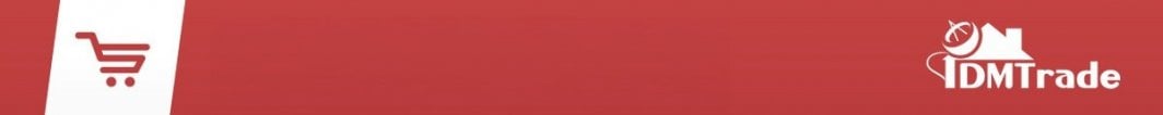 Løpebånd rødt banner med hvitt handlevognsymbol og IDMTtrade-logo til høyre.