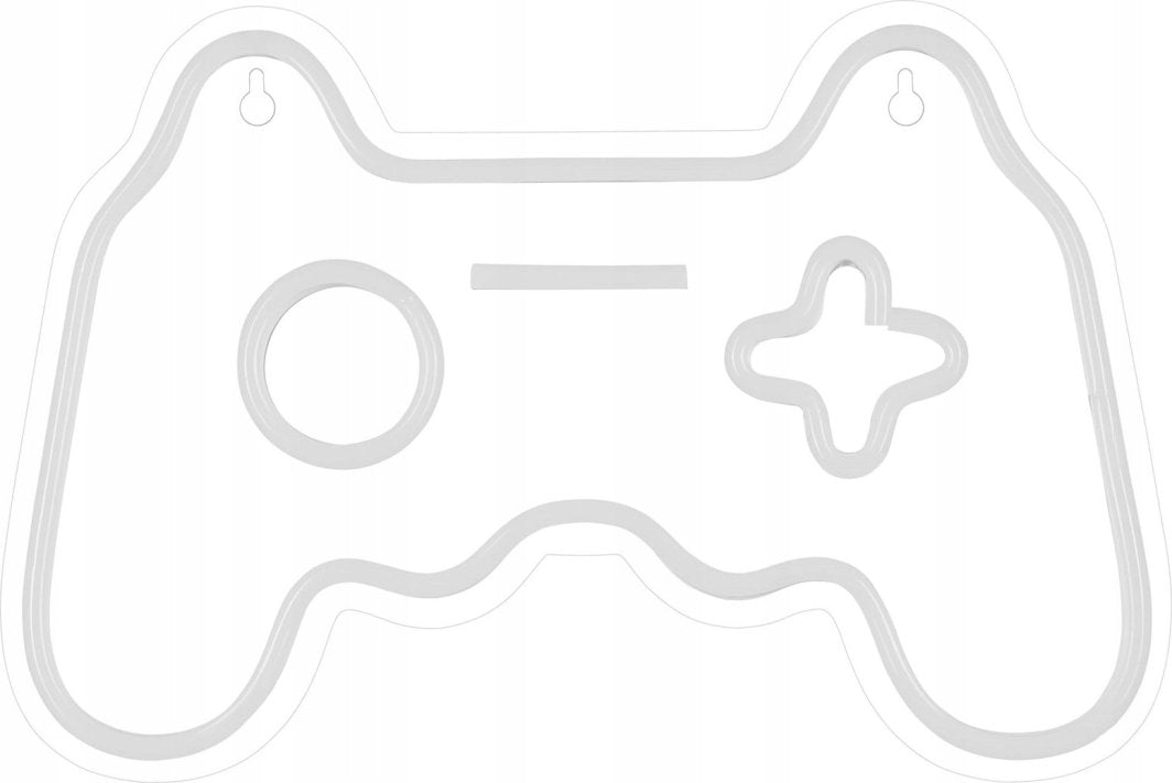 Tredemølle Neonlampe Gaming-pad i gjennomsiktig plast med utskjæringer for knapper, sett ovenfra.