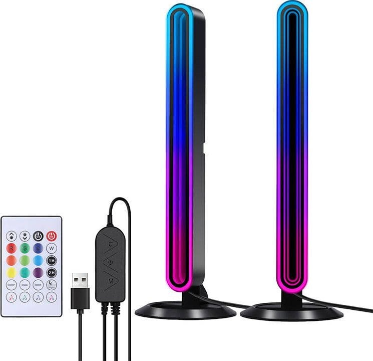 Sammenleggbar tredemølle LED-lampe RGB BlitzWolf BW-AL1 med fjernkontroll og USB-kabel.
