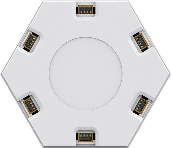 Sammenleggbar tredemølle Lyspanel RGB Hexagon sett ovenfra med seks USB-porter og glatt rund midtdel.