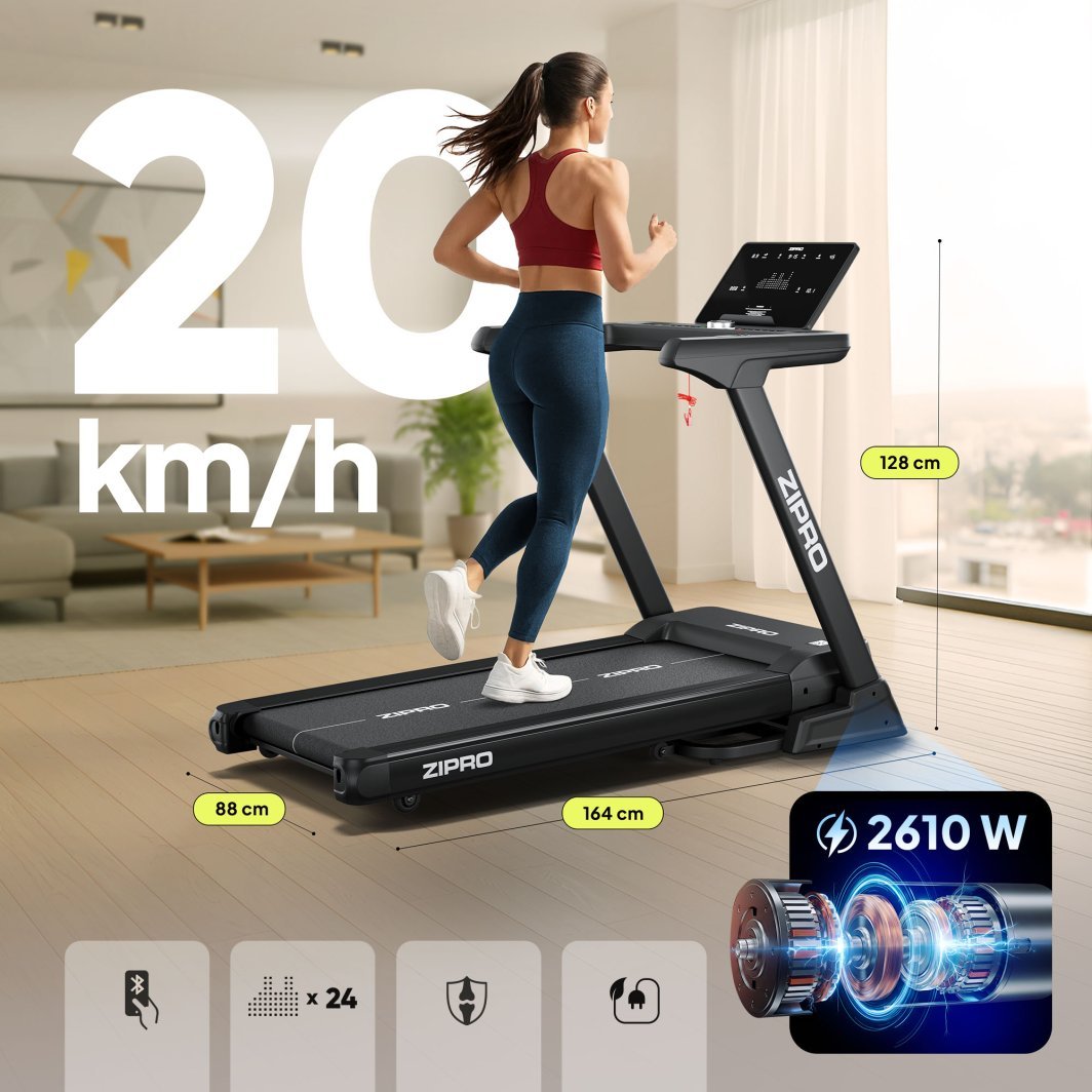 Tredemølle Med Elektrisk Motor 3,5HP 164x88x128cm Zipro Sigma