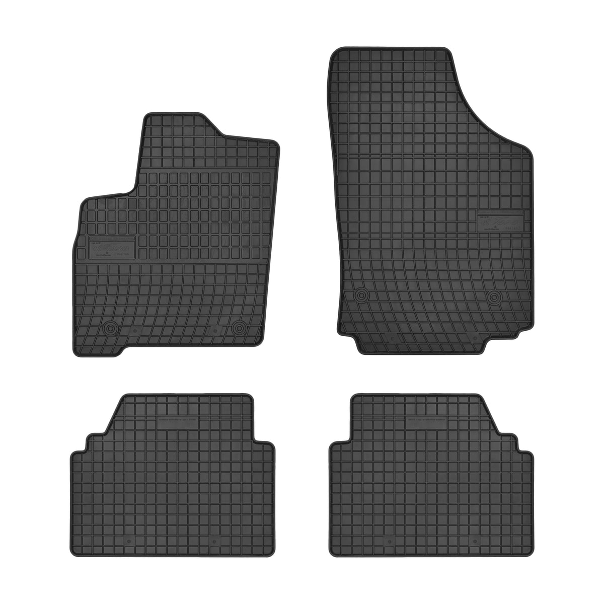 Frogum gummimatter til Opel Meriva 2003-2010 – svart, 1 cm sidekant, sett med 4 stk