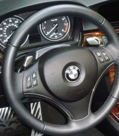 Emblem Bmw ratt Carbon - 1 stk. D - Ø45mm - sett forfra