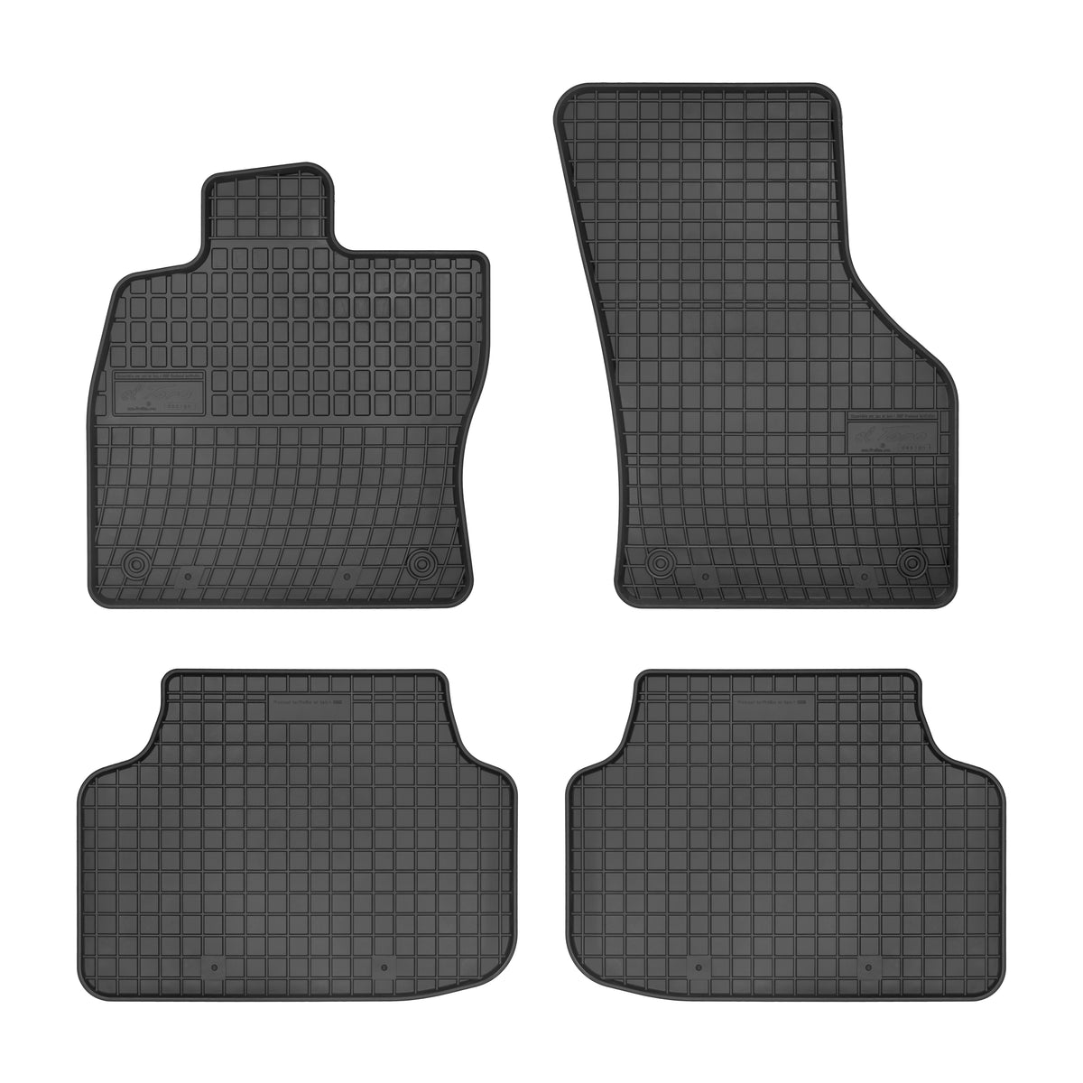 Frogum gummimatter til Skoda Octavia III (2012-2020) – svart, vanntett, sett med 4 matter og sidekant på 1 cm