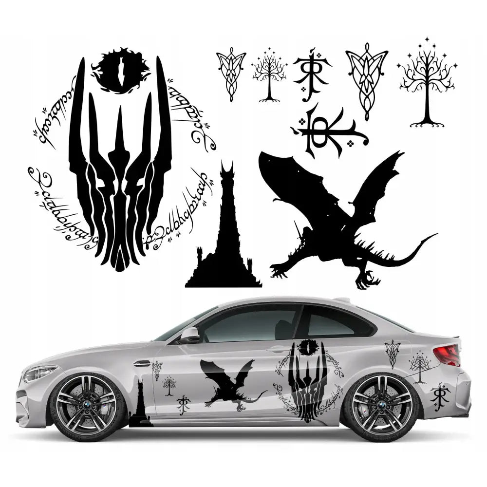 1x Bildekal Fantasy-motiv Drage Tårn Lotr 91x155