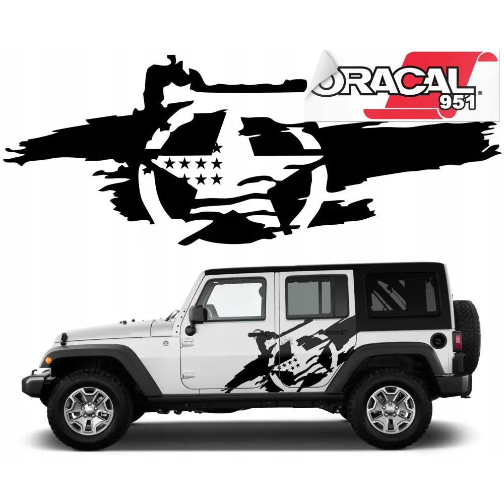 1x Klistremerke til Bil Amerikansk Flaggstjerne 112x43