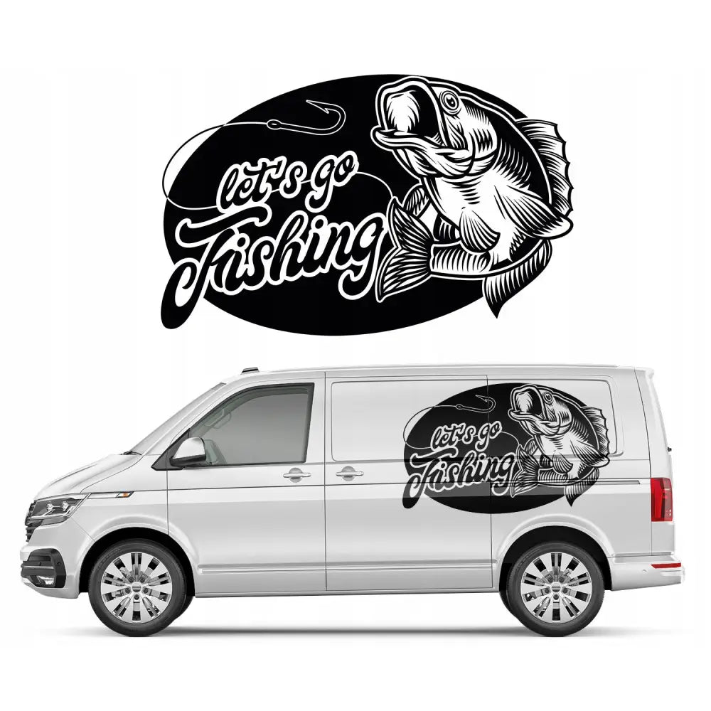 1x Klistremerke til Bil ?Let’s Go Fishing’ 94x148cm
