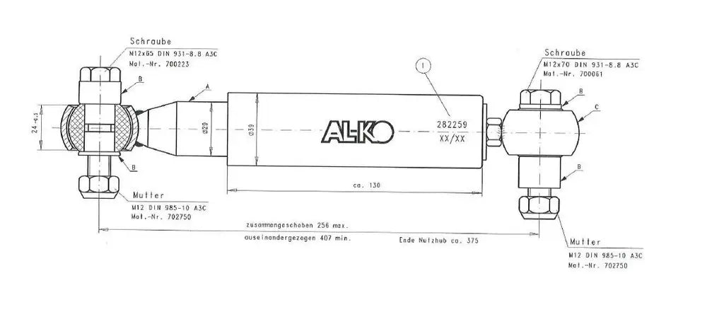 Universal AL-KO tilhengeraksel støtdemper 1500-3000kg | Nomax.no🥇_1