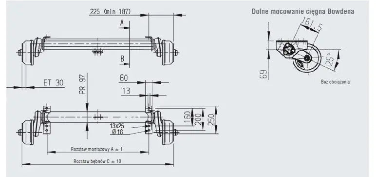 Bremset aksel for tilhengere AL-KO 1510 mm 1350 kg 5x112 | Nomax.no🥇_1