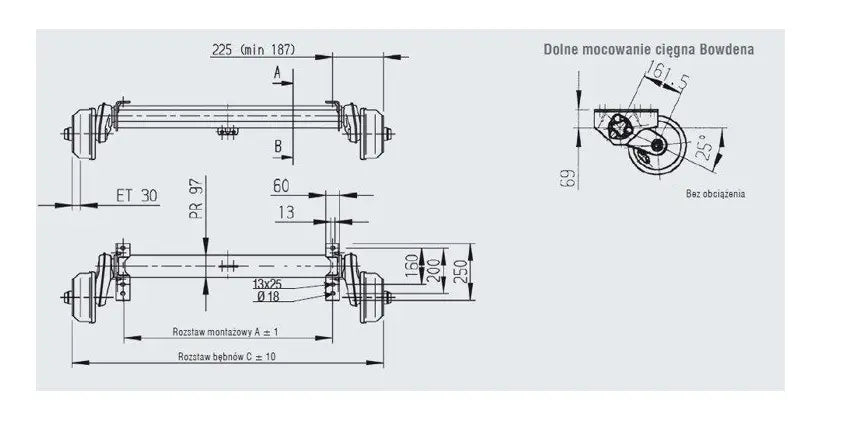 Bremset aksel for tilhengere AL-KO 1400 mm 1350 kg 5x112 | Nomax.no🥇_1