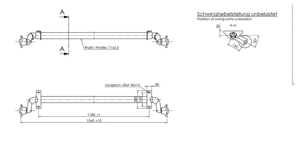 Ubremset aksel for tilhengere AL-KO optima 1180 mm 750 kg 100x4 | Nomax.no🥇_1
