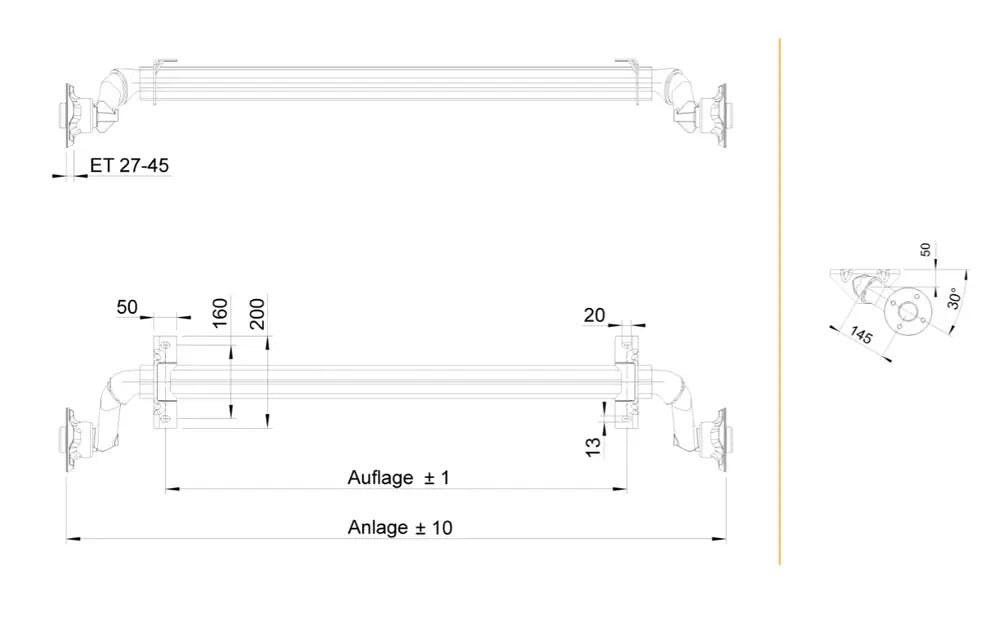 Ubremset aksel for tilhengere AL-KO optima 1400 mm 750 kg 100X4 | Nomax.no🥇_1