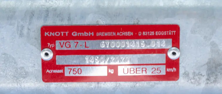 Ubrems KNOTT tilhengeraksel VG7-L 750 kg 1125 mm 1615 mm 4x100 | Nomax.no🥇_1