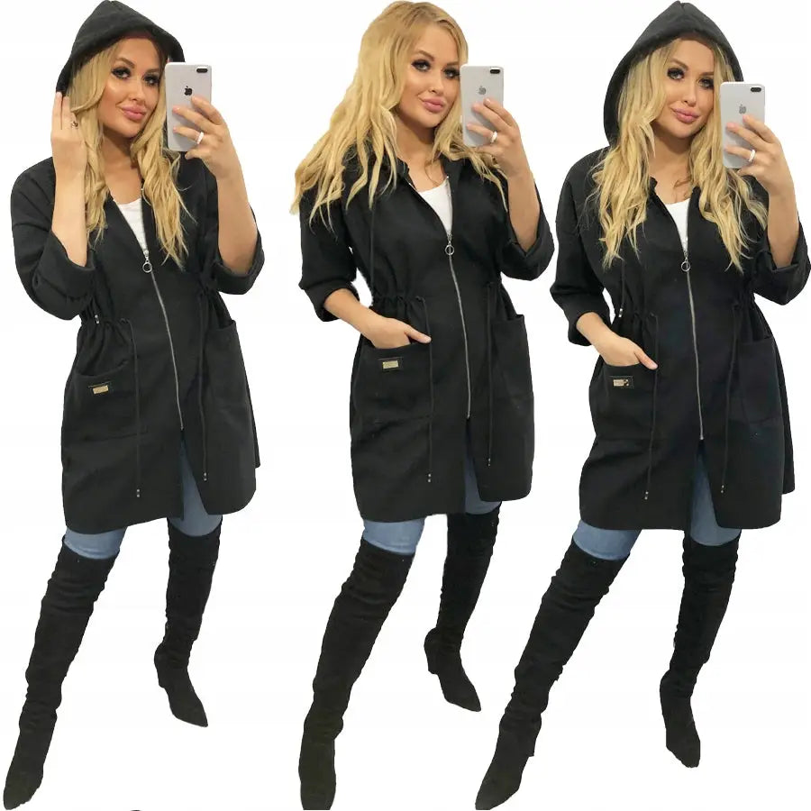 2-i-1 Oversize Kåpe med Hette og Jakke