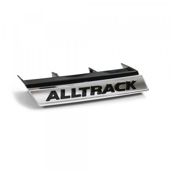 Emblem/logo til Vw Passat B8 (3G) Alltrack i høyglans svart og matt aluminium, perfekt for front grill