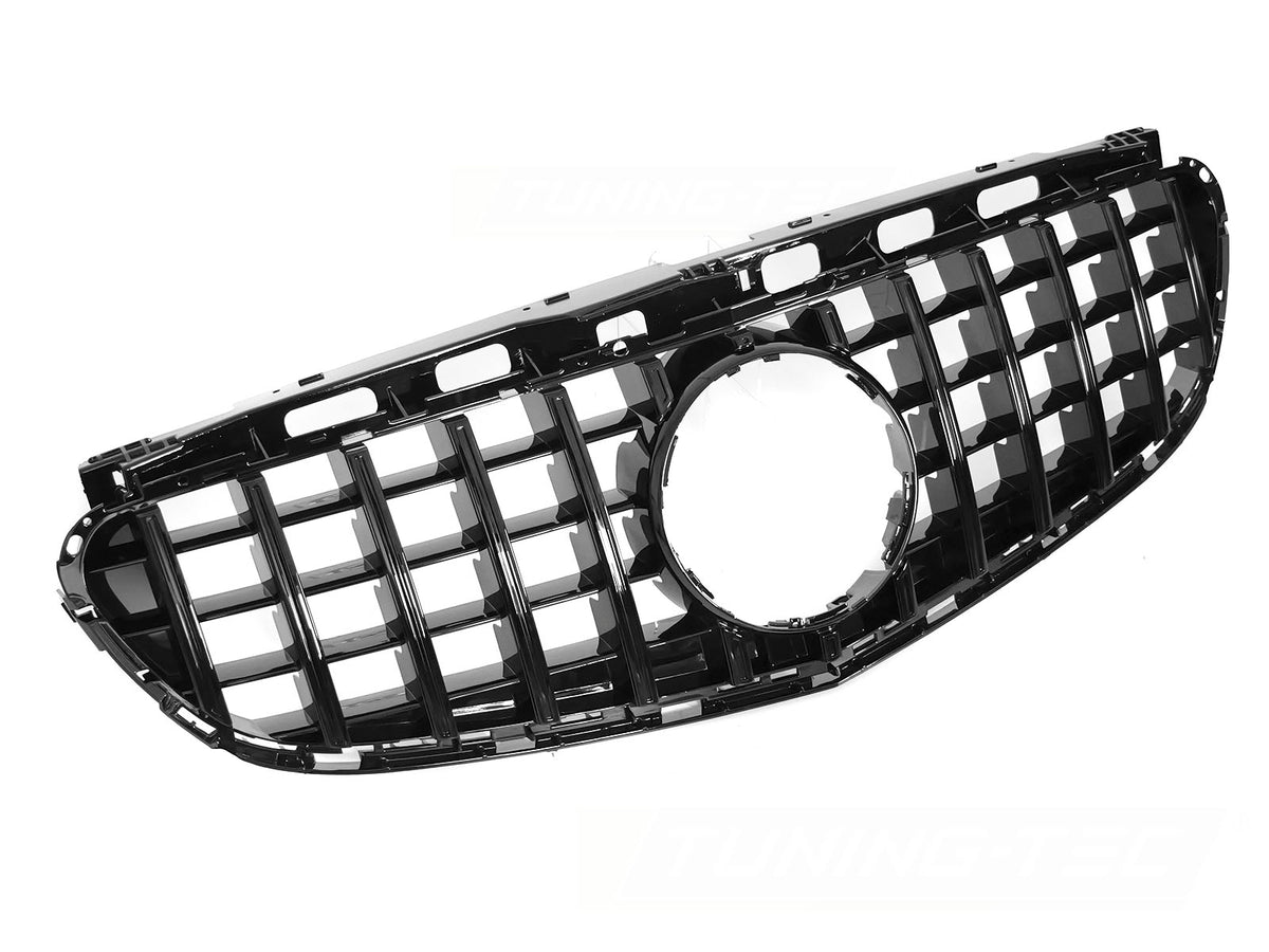 Grill til Mercedes E-Klasse W212/S212 13-16 i sort sett rett forfra på hvit bakgrunn.