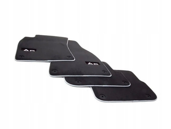 VAG OEM stoffmatter til Audi A6 C6 – svart stoff med A6-logo