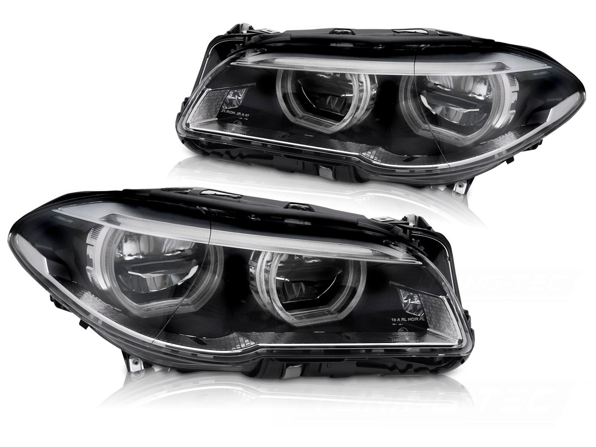 Frontlykter til BMW F10/F11 13-16 – komplett par på hvit bakgrunn, hovedbilde