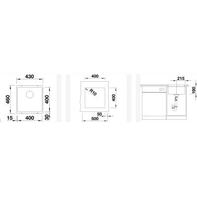 Måltegning Blanco Subline 400-U – mål 400x400 mm