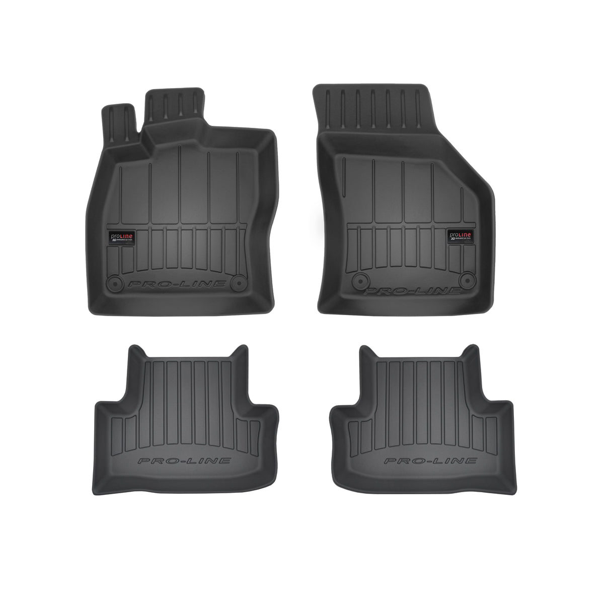 Frogum 3D Premium gulvmatter til Skoda Karoq (2017–) – svart TPE med 60 mm sidekant, sett med 4 stk.