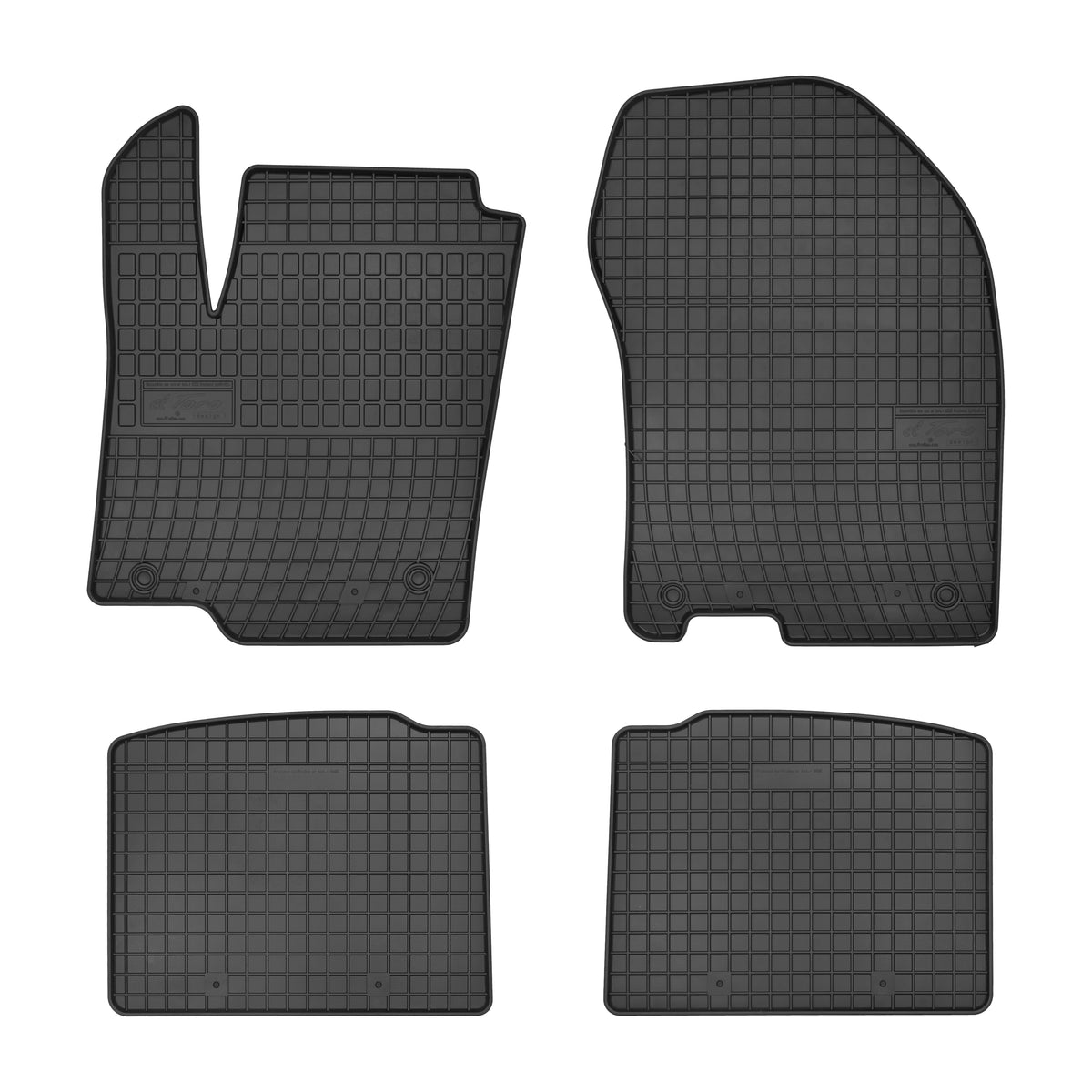 Frogum gummimatter til Suzuki SX4 II / SX4 II S-Cross (2013–) – svart, vanntett, 4-delers sett med 1 cm sidekant