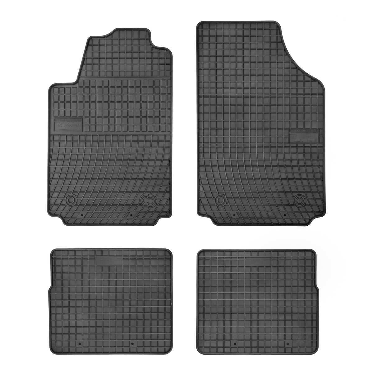 Frogum gummimatter til Audi A2 2000-2005 – svart-anthracite, sett med 4, 1 cm sidekant
