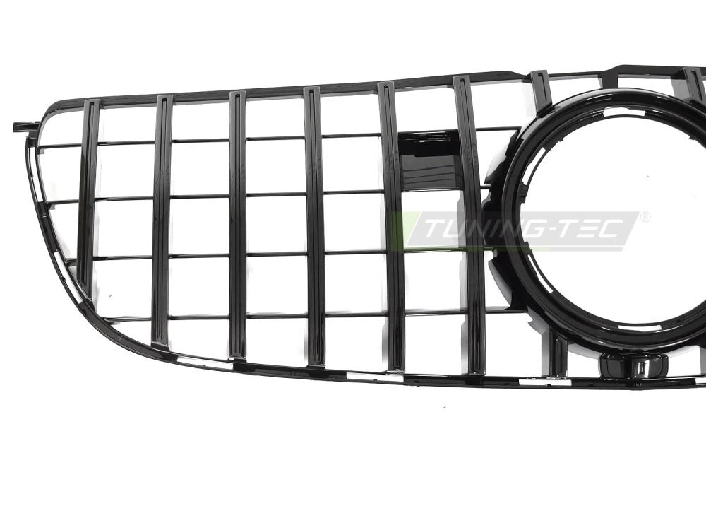 Grill Mercedes GLS X166 15-19 sett fra siden, lamellstruktur synlig.