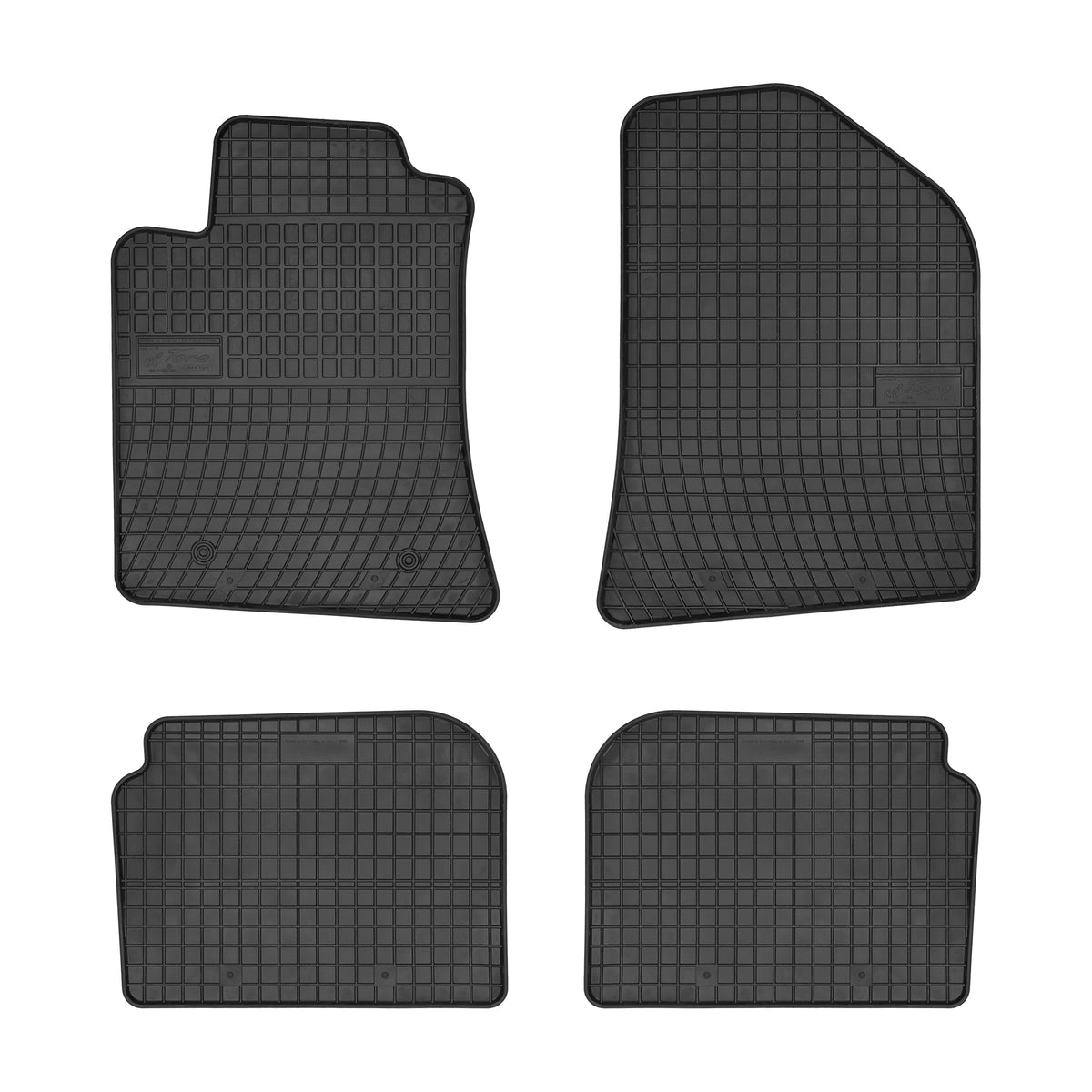 Frogum gummimatter til Toyota Avensis II (T25) 2003–2009 – svart, vanntett, 4-delers sett med 1 cm sidekant