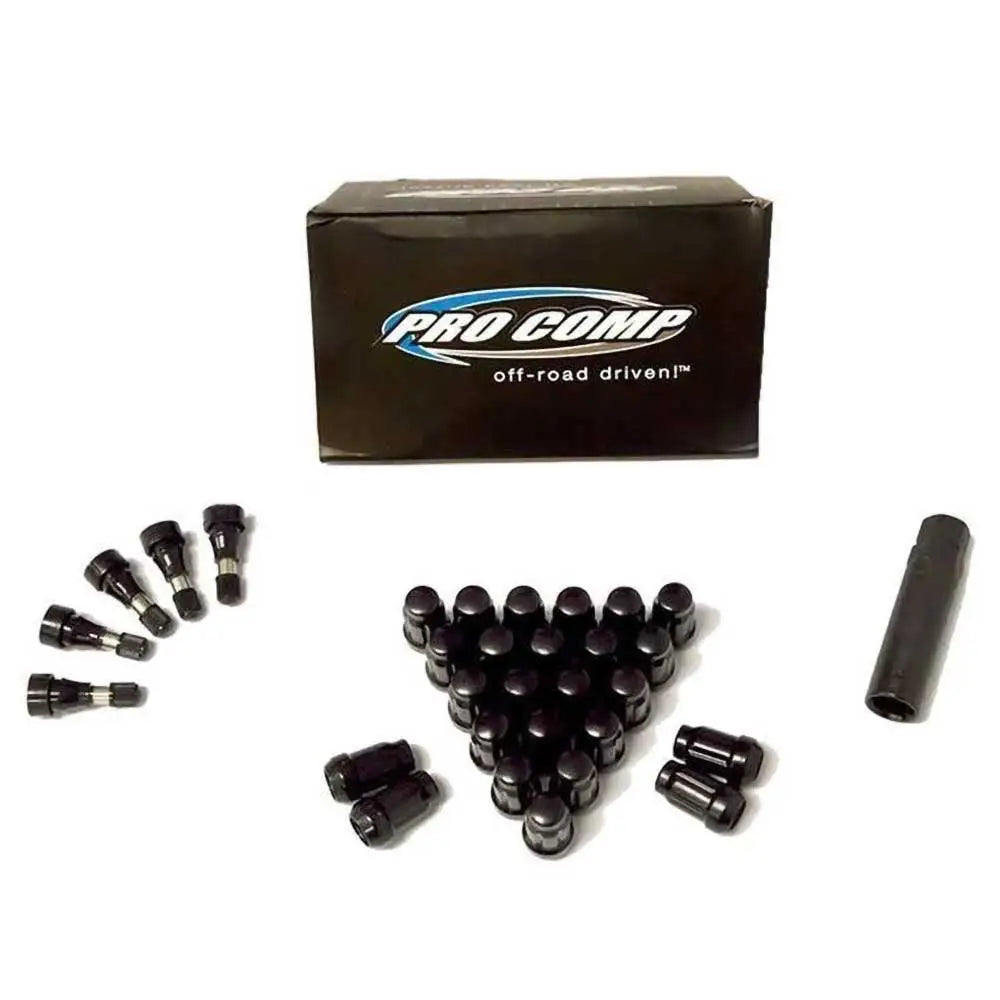 25stk Svarte Pro Comp Hjulmuttersett - Jeep Commander Xk 06-10