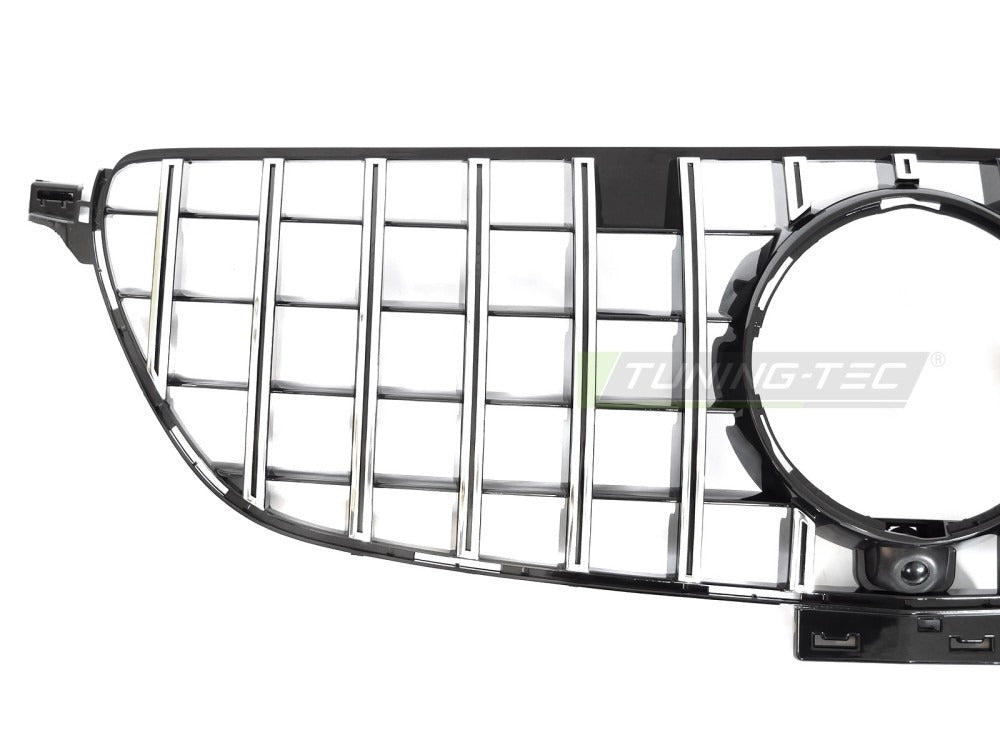 Grill Mercedes GLE C292 Coupe 15-19 sett fra siden, lamellstruktur synlig.